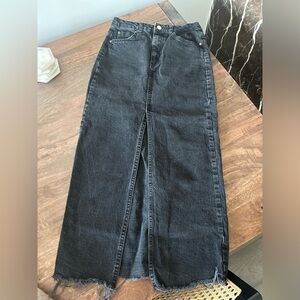 Stradivarius denim black maxi skirt US4
